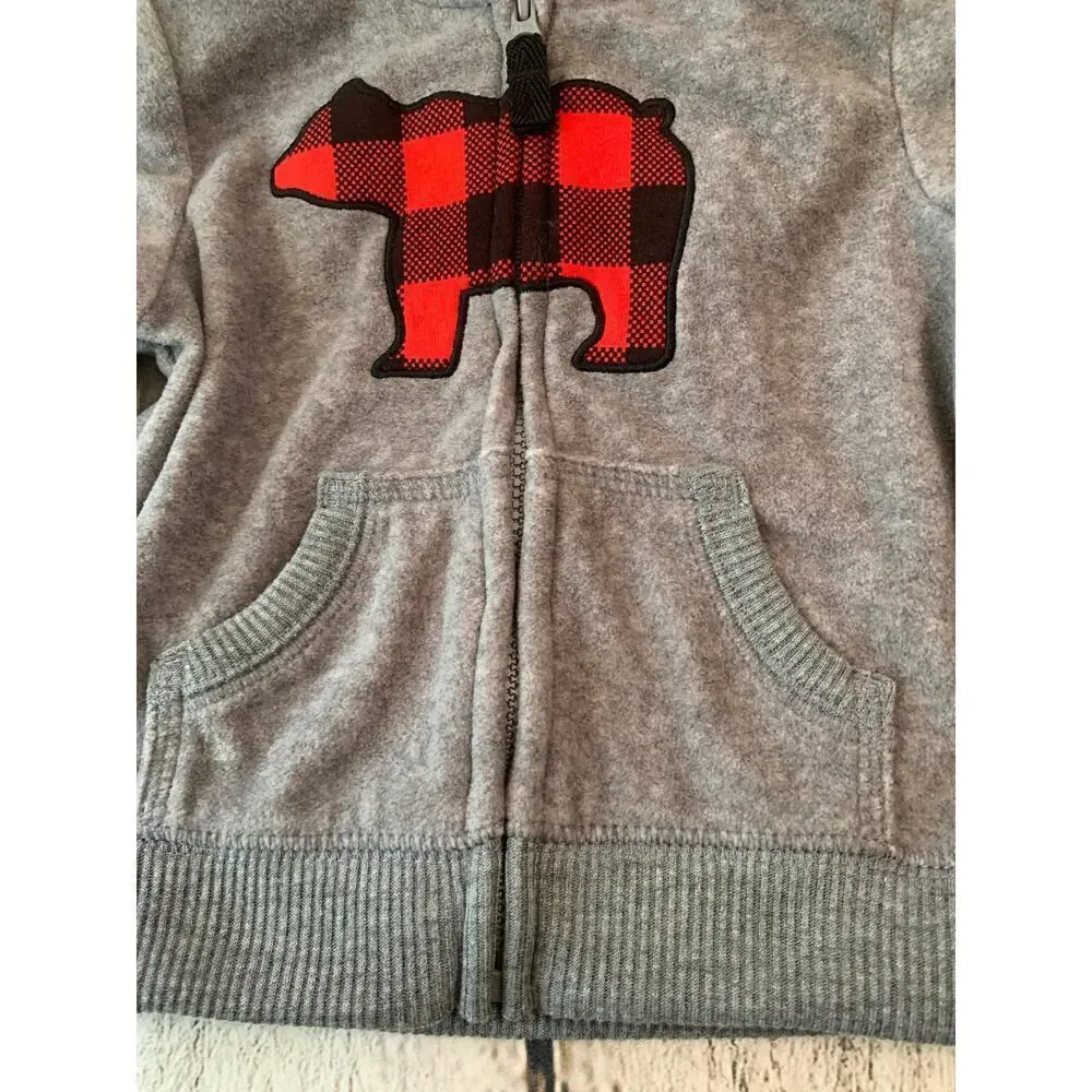 CARTER’S Boy’s Fleece Polar Bear Zip Up Hooded Jacket / Size: 6 Months